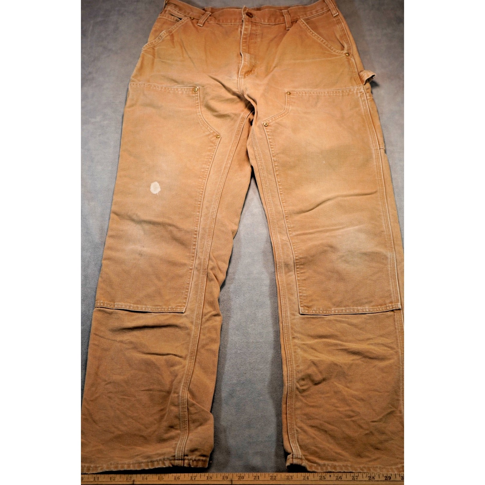 Vtg Carhartt Pants Double Knee 34x36 (Act 33x35) Original Fit Made In Usa B01brn